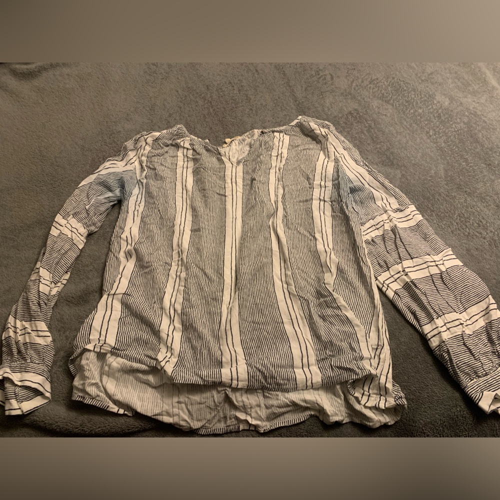 Cotton bleu striped blouse